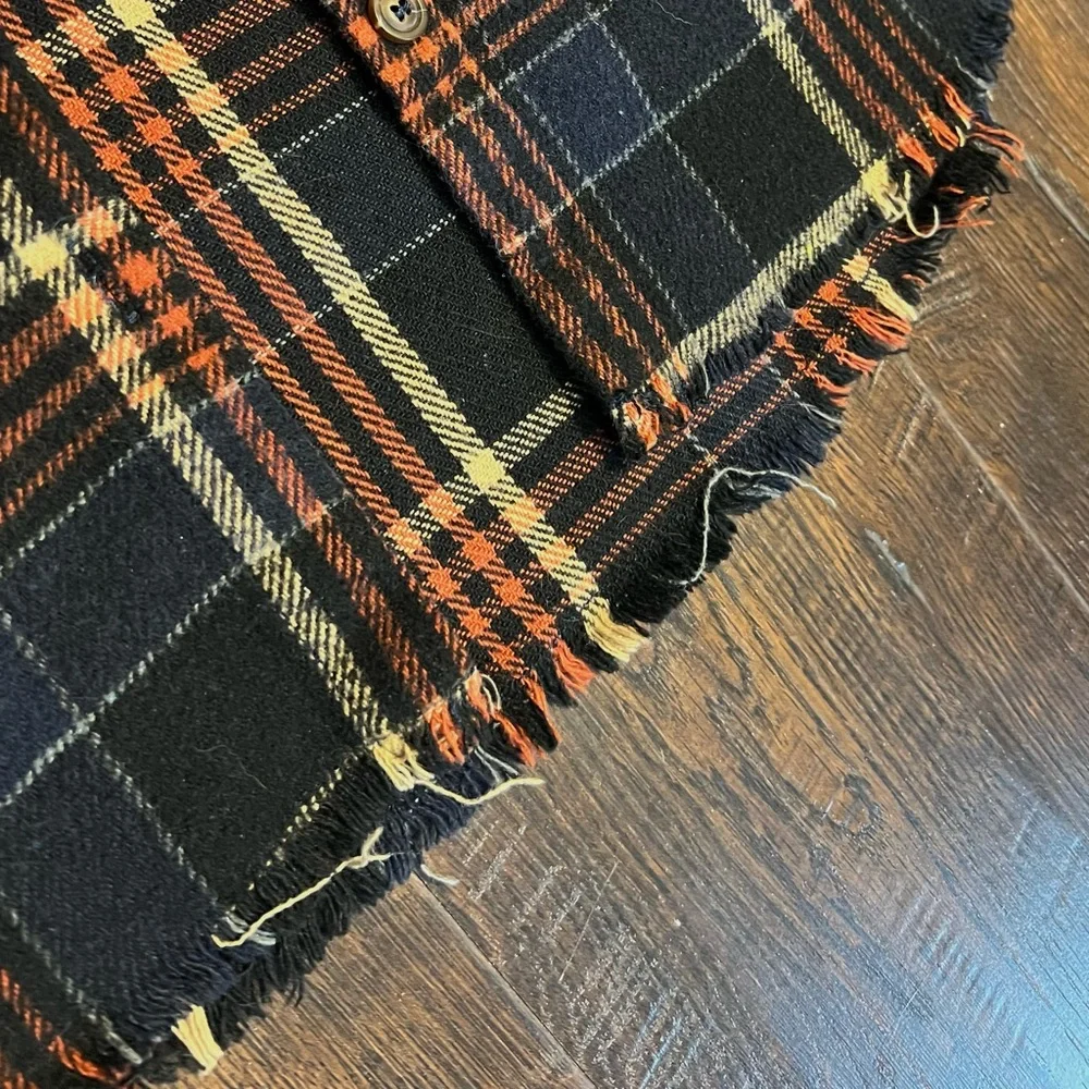 New In Hooded Plaid Button Up Shirt Jacket